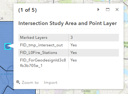 A pop-up showing the number of marked layers in a project screening output layer