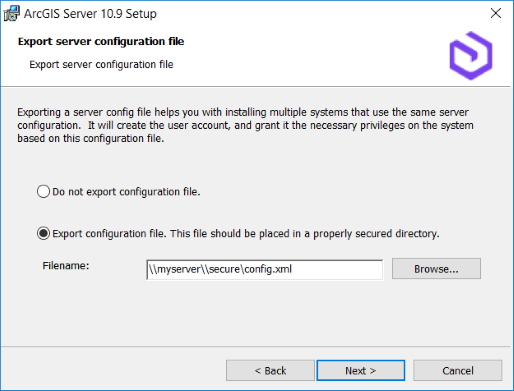 Export a server configuration file.